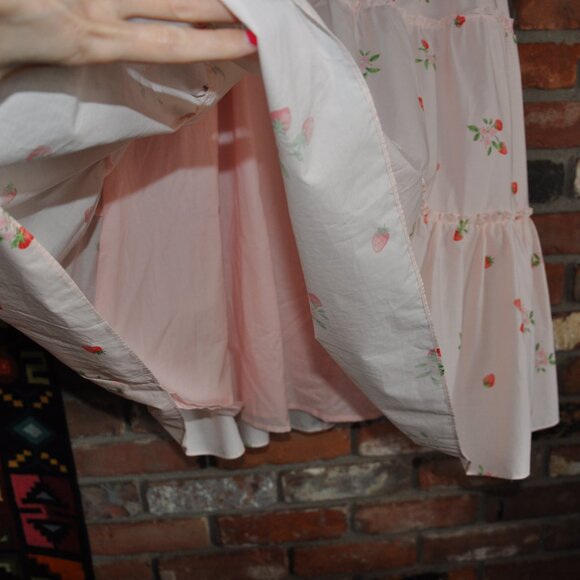 New NWT Rachel Parcell Tiered Pink Strawberry Skirt Pull-on XL - Picture 4 of 5